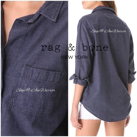 Rag & Bone NWT oversized chambray pullover top *shop@iamwarrior - Picture 3 of 10
